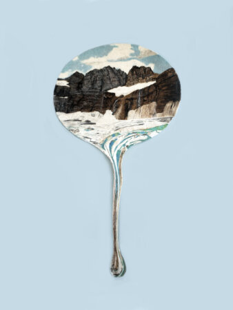 glacier melting in a drop on felted wool by daniela edburg